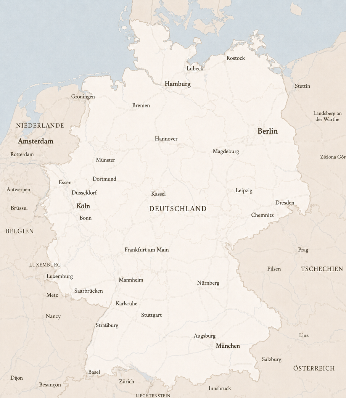 Karte mit Standorten von SRI